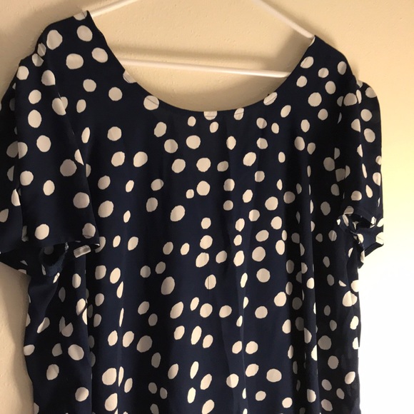 Forever 21+ NWT Polka Dot Navy Blouse - Picture 2 of 5